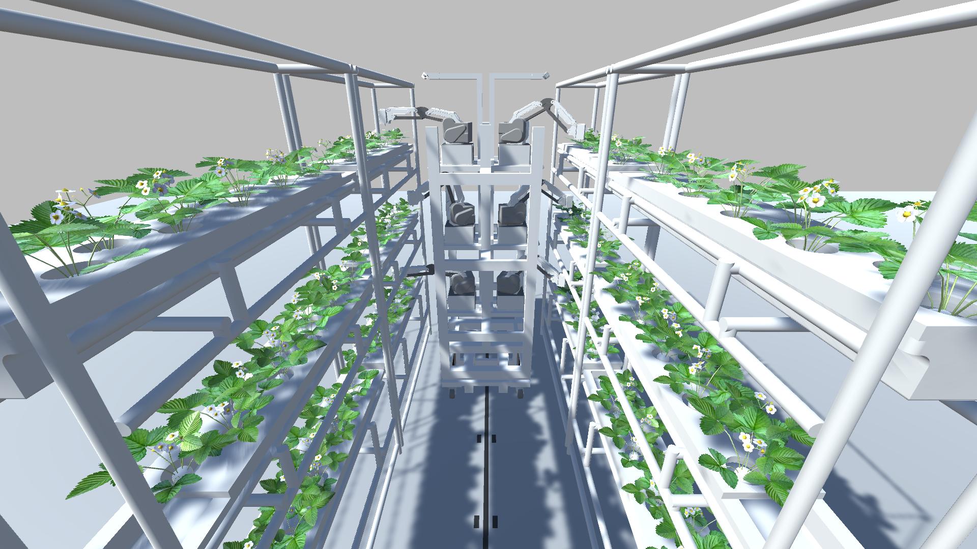 &ldquo;植物工場内ロボットシミュレーション画像&rdquo;